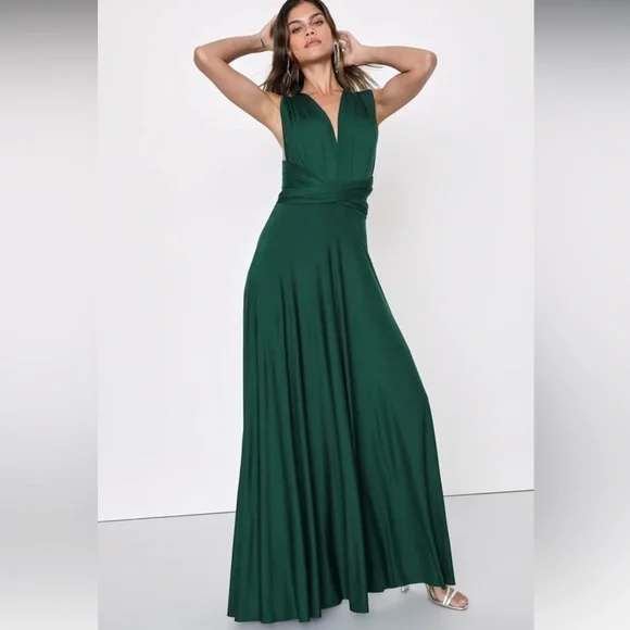 Lulus | Dresses | Lulus Tricks Of The Trade Convertible Maxi Dress In Forest  Green Size Medium | Poshmark